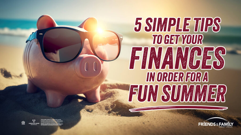 Piggy bank with sunglasses on a beach