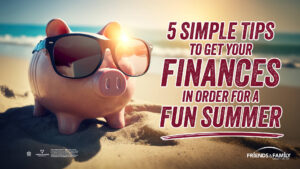 Piggy bank with sunglasses on a beach