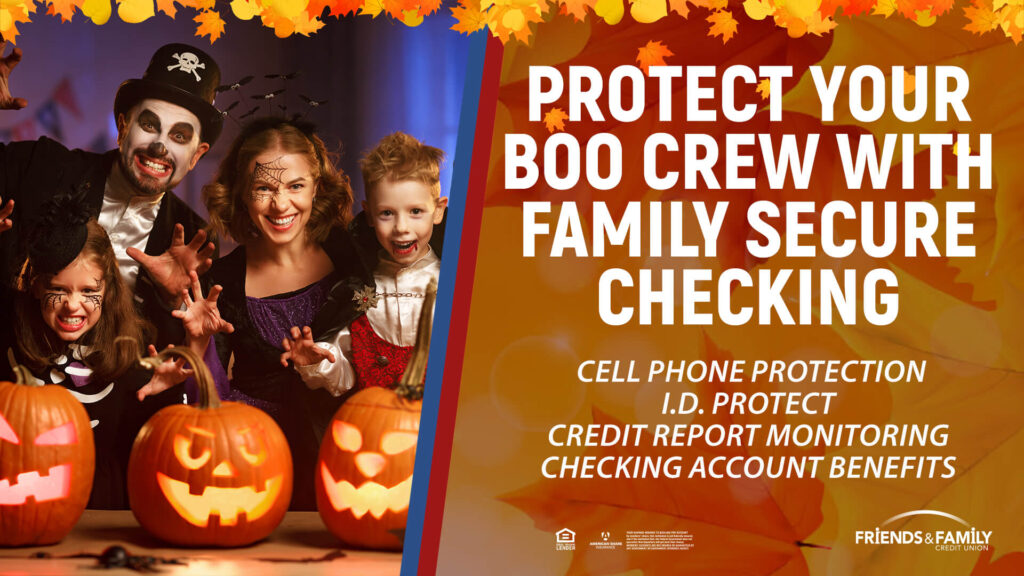 A family dressed in Halloween costumes