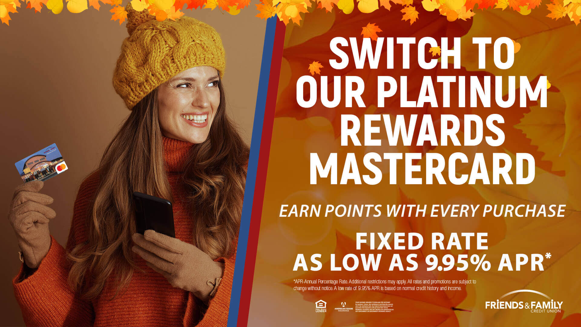 Earn rewards with our Platinum Rewards Mastercard