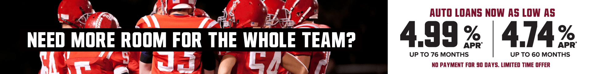A football team in a huddle